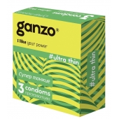 Ультратонкие презервативы Ganzo Ultra thin - 3 шт. - Ganzo - купить с доставкой в Бердске