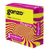 Презервативы с анестетиком для продления удовольствия Ganzo Long Love - 3 шт. - Ganzo - купить с доставкой в Бердске
