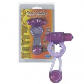 Фиолетовое эрекционное кольцо с вибропулей и стимулирующим хвостиком - Seven Creations - в Бердске купить с доставкой