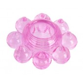 Розовое гелевое эрекционное кольцо-цветок - Toyfa Basic - в Бердске купить с доставкой