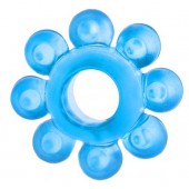 Голубая гелевая насадка-цветок - Toyfa Basic - в Бердске купить с доставкой