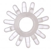 Прозрачное гелевое эрекционное кольцо с шипиками - Toyfa Basic - в Бердске купить с доставкой