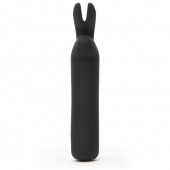 Черная вибропуля с ушками Rechargeable Rabbit Ears Bullet Vibrator - Happy Rabbit