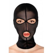 Черная сетчатая маска на голову с отверстиями для глаз и рта - Fetish Tentation - купить с доставкой в Бердске