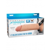 Полый страпон на ремнях 8’’ Hollow Silicone Strap-on - Pipedream - купить с доставкой в Бердске