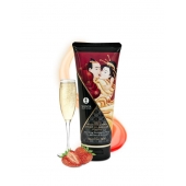Массажный крем для тела с ароматом клубники и шампанского Sparkling Strawberry Wine - 200 мл. - Shunga - купить с доставкой в Бердске