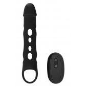 Черная насадка-удлинитель Vibrating Extender With Remote с вибрацией - Dream Toys - в Бердске купить с доставкой