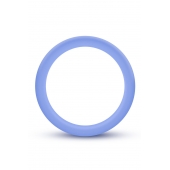 Голубое люминесцентное кольцо Silicone Glo Cock Ring - Blush Novelties - в Бердске купить с доставкой