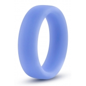 Голубое люминесцентное кольцо Silicone Glo Cock Ring - Blush Novelties - в Бердске купить с доставкой