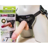 Страпон-унисекс с двумя насадками UNI strap 7  Harness - 19 и 16 см. - LOVETOY (А-Полимер) - купить с доставкой в Бердске