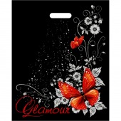Черный пакет Glamour с вырубной ручкой (38х47 см) - Сима-Ленд - купить с доставкой в Бердске