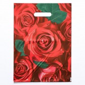 Пакет с цветочным принтом и вырубной ручкой (30х40 см) - Сима-Ленд - купить с доставкой в Бердске