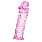 Розовая насадка фаллической формы - 12,5 см. - A-toys - в Бердске купить с доставкой