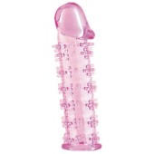 Розовая насадка на пенис с шипами - 12,5 см. - A-toys - в Бердске купить с доставкой