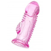 Розовая насадка на пенис с шипиками и коготком - 13,5 см. - A-toys - в Бердске купить с доставкой