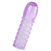 Фиолетовая рельефная насадка на пенис - 13,5 см. - A-toys - в Бердске купить с доставкой