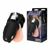 Черная клетка для пениса Silicone Small 2 in Cock Cage With Ball Divider - BlueLine - купить с доставкой в Бердске