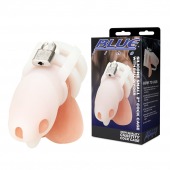 Белая клетка для пениса Silicone Small 2 in Cock Cage With Ball Divider - BlueLine - купить с доставкой в Бердске