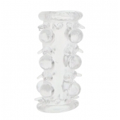 Прозрачная насадка на пенис с шипами и бугорками JELLY JOY LUST CLUSTER CLEAR - Dream Toys - в Бердске купить с доставкой