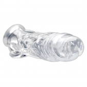 Прозрачная насадка для увеличения члена Realistic Clear Penis Enhancer and Ball Stretcher - 20,3 см. - XR Brands - в Бердске купить с доставкой