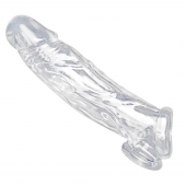 Прозрачная насадка для увеличения члена Realistic Clear Penis Enhancer and Ball Stretcher - 20,3 см. - XR Brands - в Бердске купить с доставкой