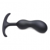 Черный массажер простаты с утяжелителями Premium Silicone Weighted Prostate Plug Medium - 16,3 см. - XR Brands - в Бердске купить с доставкой