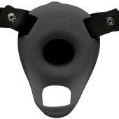 Черный полый страпон с вибрацией 2’’ Erection 28X Smooth Vibrating Silicone Penis Sheath - XR Brands - купить с доставкой в Бердске