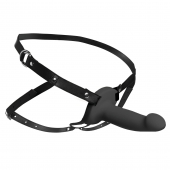 Черный полый страпон с вибрацией 2’’ Erection 28X Smooth Vibrating Silicone Penis Sheath - XR Brands - купить с доставкой в Бердске