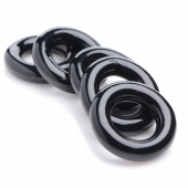 Комплект из 5 черных эрекционных колец для мошонки Ring Master Custom Ball Stretcher Kit - XR Brands - в Бердске купить с доставкой