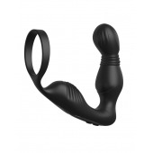 Черный вибростимулятор простаты с эрекционным кольцом Ass-Gasm Pro P-Spot Milker - Pipedream - в Бердске купить с доставкой