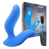 Синий вибромассажер простаты 3,5’’ Remote Control Curve P-spot Massager - 12 см. - Erokay - в Бердске купить с доставкой