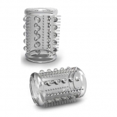 Прозрачная насадка с шипами и шишечками STAY HARD COCK SLEEVE 03 CLEAR - Blush Novelties - в Бердске купить с доставкой