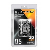 Прозрачная насадка с капельками STAY HARD COCK SLEEVE 05 CLEAR - Blush Novelties - в Бердске купить с доставкой