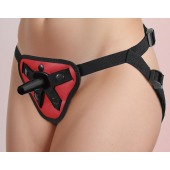 Красный пояс с двумя типами фиксации насадок - LOVETOY (А-Полимер) - купить с доставкой в Бердске