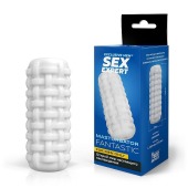 Белый стимулятор с наружным рельефом в виде рогожки - Sex Expert - в Бердске купить с доставкой