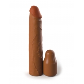 Коричневая насадка на член 2  Silicone X-tension - 20,3 см. - Pipedream - в Бердске купить с доставкой