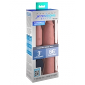 Телесная вибронасадка на член 3  Vibrating Mega X-tension with Remote - 22,9 см. - Pipedream - в Бердске купить с доставкой