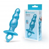 Голубая анальная пробка-елочка из силикона Bounce Plug - 14,3 см. - b-Vibe