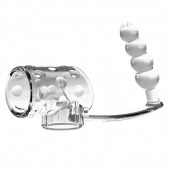 Прозрачная насадка на пенис и мошонку с анальным стимулятором Rilley - Baile - в Бердске купить с доставкой