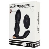 Черный L-образный вибромассажер простаты с пультом ДУ - Boys of Toys - в Бердске купить с доставкой