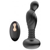 Черный массажер простаты с вибрацей и возвратно-поступательными движениями - Boys of Toys - в Бердске купить с доставкой