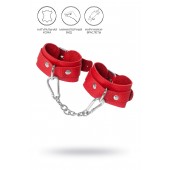 Красные кожаные наручники-браслеты со скруглёнными углами - Pecado - купить с доставкой в Бердске