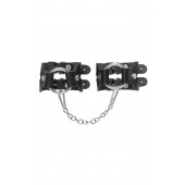 Черные кожаные наручники-браслеты из двух ремешков - Pecado - купить с доставкой в Бердске