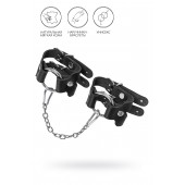 Черные кожаные наручники-браслеты из двух ремешков - Pecado - купить с доставкой в Бердске