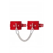 Красные мягкие кожаные оковы с люверсами - Pecado - купить с доставкой в Бердске