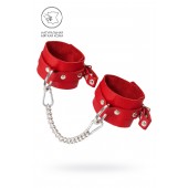 Красные мягкие кожаные оковы с люверсами - Pecado - купить с доставкой в Бердске