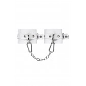 Белые мягкие кожаные наручники с люверсами - Pecado - купить с доставкой в Бердске