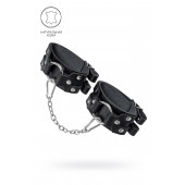 Черные кожаные оковы с двумя ремешками - Pecado - купить с доставкой в Бердске