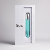 Бирюзовая многофункциональная вибропуля с щеточкой - Youvic