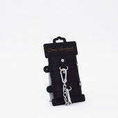 Черные кожаные наручники с хромированной фурнитурой - Crazy Handmade - купить с доставкой в Бердске